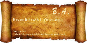 Brandeiszki Aszter névjegykártya