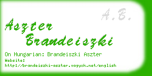 aszter brandeiszki business card